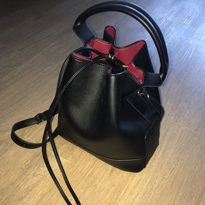 ZARA | Black Knotted Bucket Bag